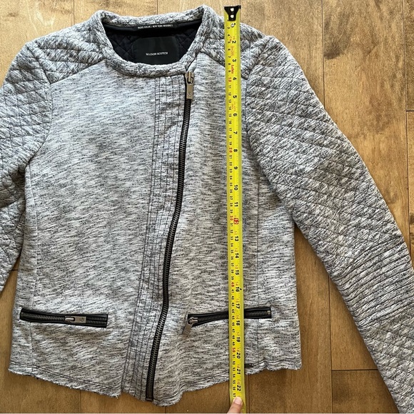 Maison Scotch Scotch & Soda Quilted Grey Moto Jacket - Picture 7 of 8